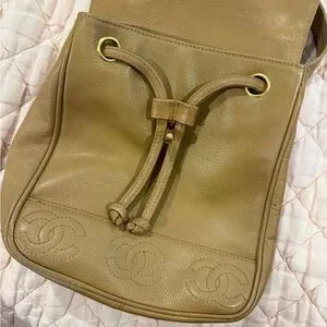 Vintage Chanel Tan triple C backpack CHANEL | Bags | Vintage Chanel Tan Triple C Backpack | Poshmark main image 2